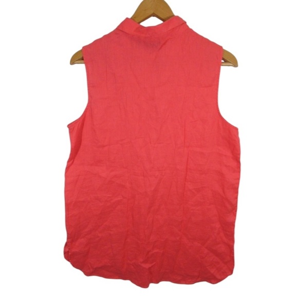 Jones New York Linen Sleeveless Blouse – Red, Size Medium, Classic Summer Staple - Picture 3 of 4